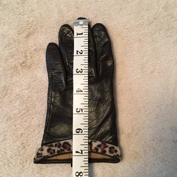 Black Leather gloves  sz 7.5 - Picture 4 of 8